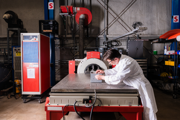 LDS Shaker 3 electrodynamic vibration system used for dynamic testing and MIL-STD-810 compliance at ESL Labs.